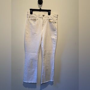 rag & bone Women's White Nina High-Rise Ankle Flare Jeans